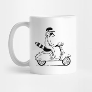 raccoon on scooter Mug